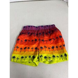 Kidget Boys Palm Tree Swim Trunks Shorts‎ 12M Sunset Gradient Elastic Waist
